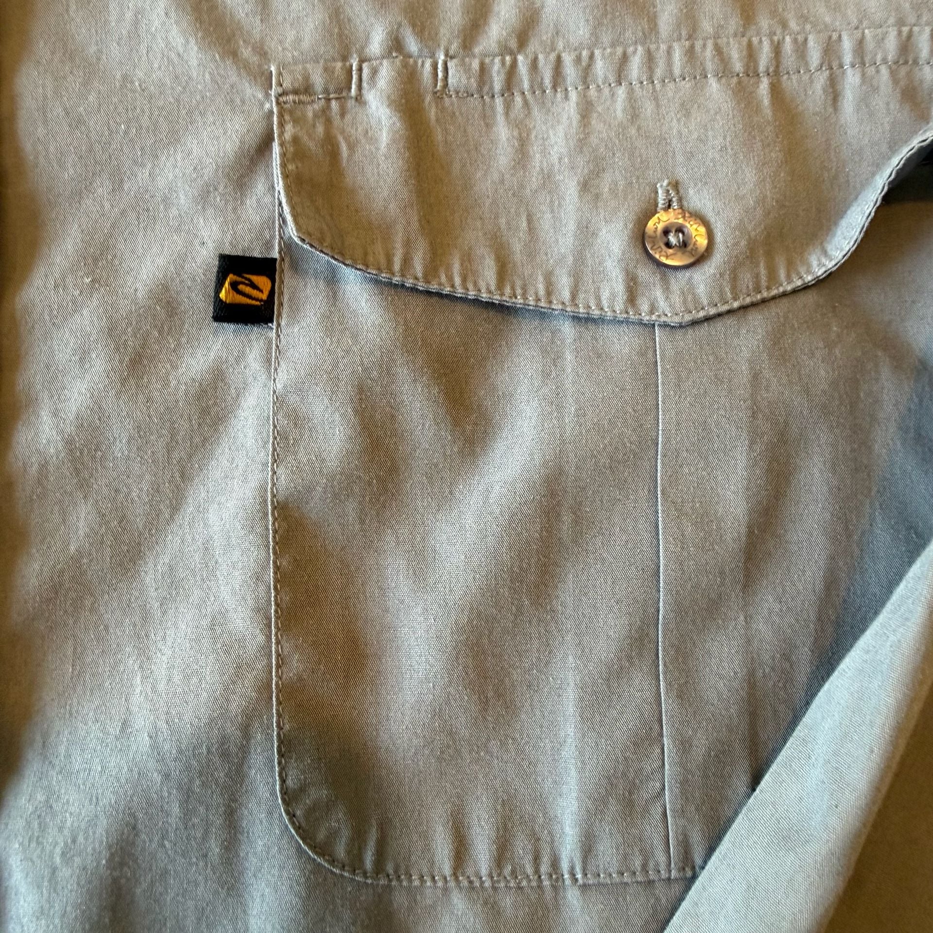 Vintage Rip Curl Shirt XXL Gray Y2K Skater Long Sleeve Button Up Cargo Pocket 10