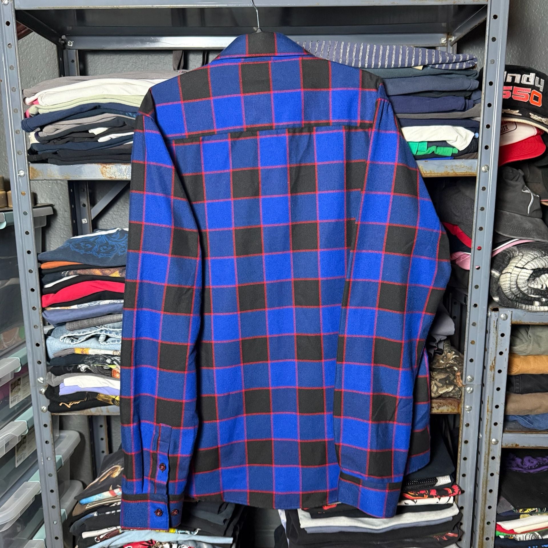 Dixxon Voorhees Friday The 13th Flannel Shirt Blue Black Red Plaid Size XLT 7
