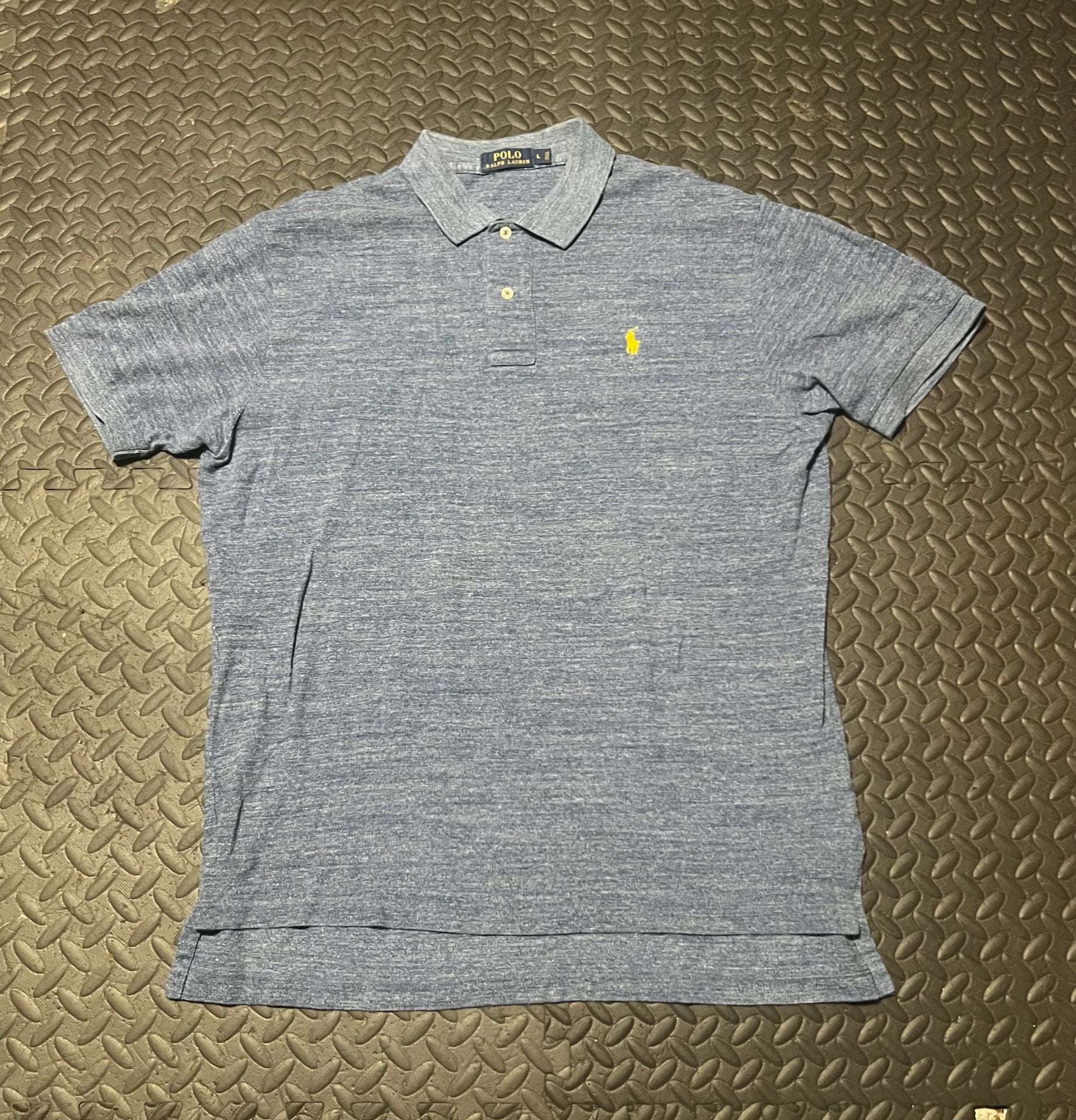 Polo Ralph Lauren Polo Shirt Size L Blue Heather Short Sleeve Cotton 2