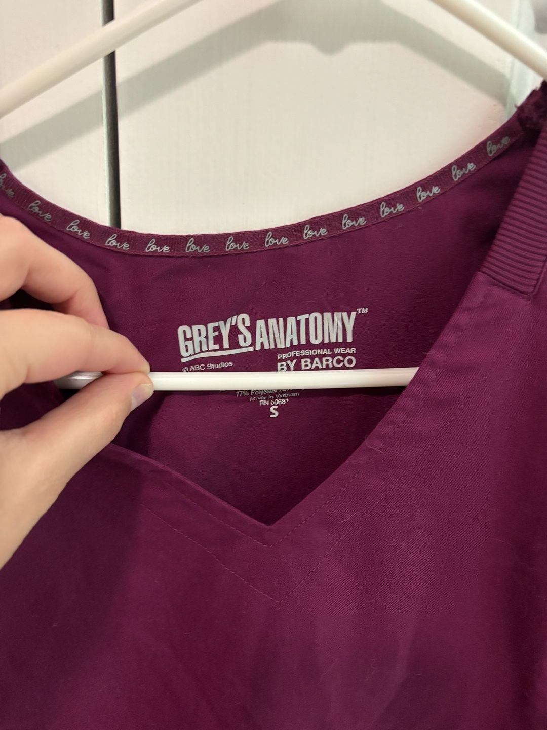 Grey's Anatomy Scrub Top Size S Purple V-Neck Professional Wear 3