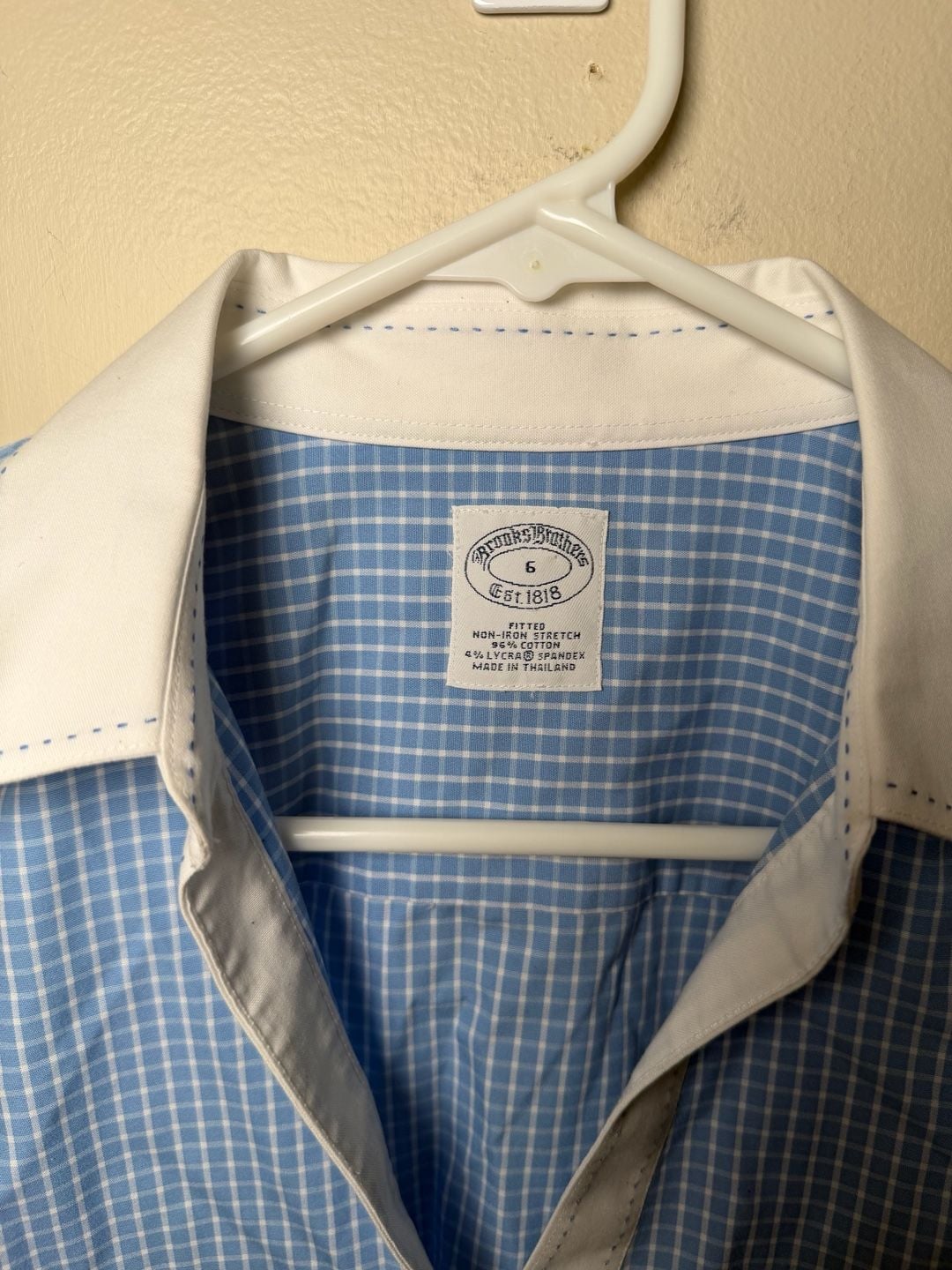 Brooks Brothers womens Gingham Button Down Shirt Size 6 Blue White 4