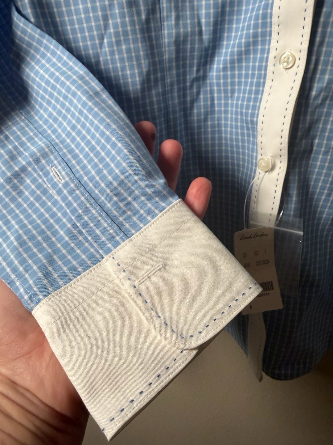 Brooks Brothers womens Gingham Button Down Shirt Size 6 Blue White 5