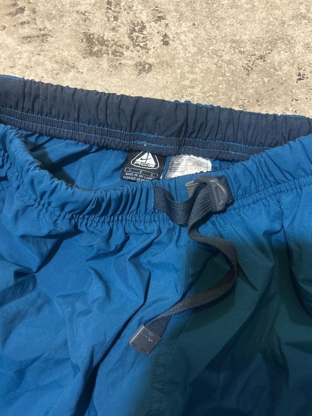 Nike ACG Cargo Shorts Size L Blue Hiking Belted Nylon 6