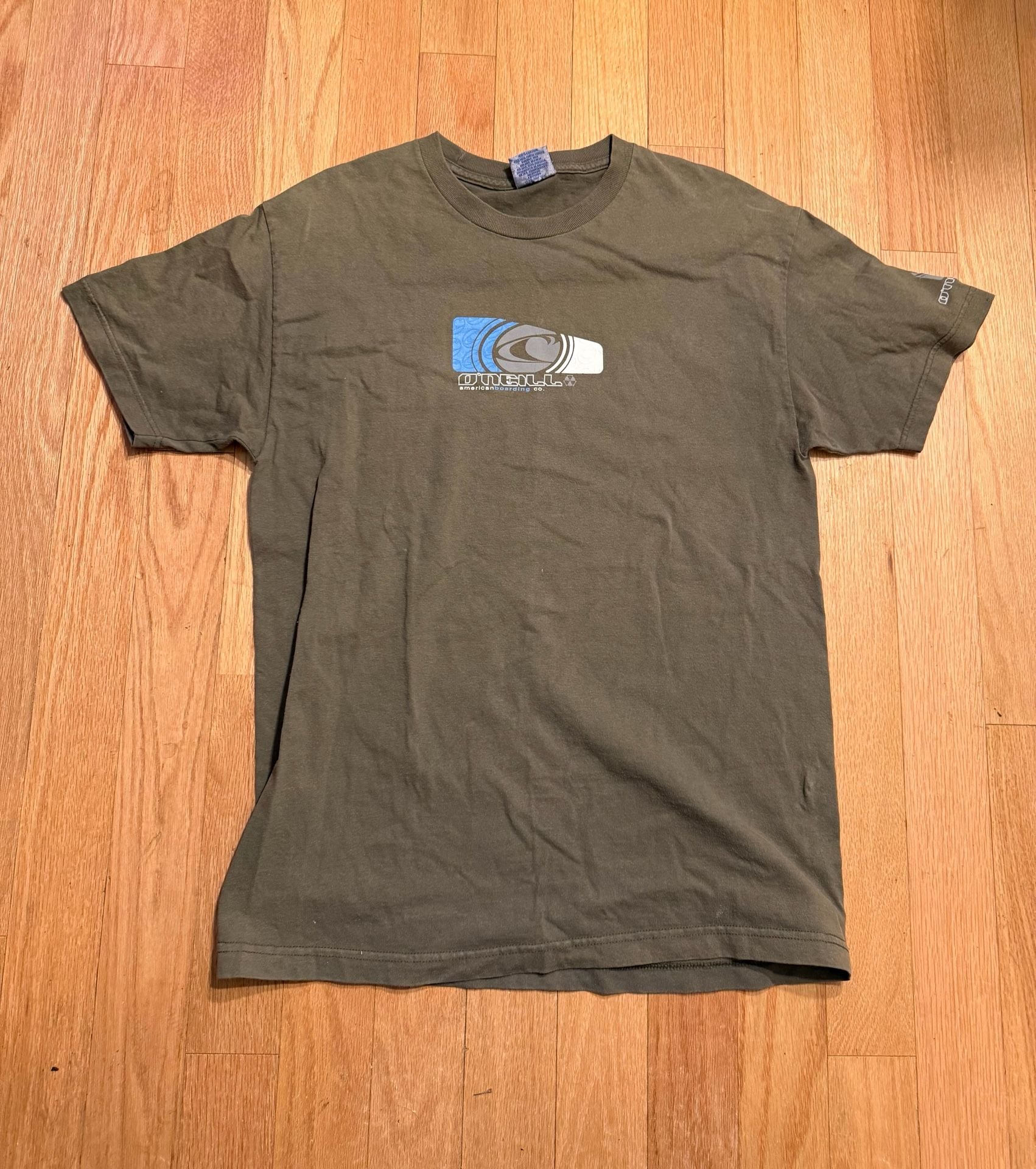 Y2K Surf O'Neill American Boarding Co. Graphic T-Shirt Size L Green 2