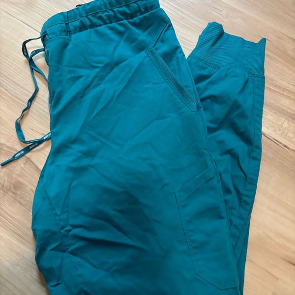 Grey's Anatomy Carly Jogger Scrub Pants Size M Teal Blue