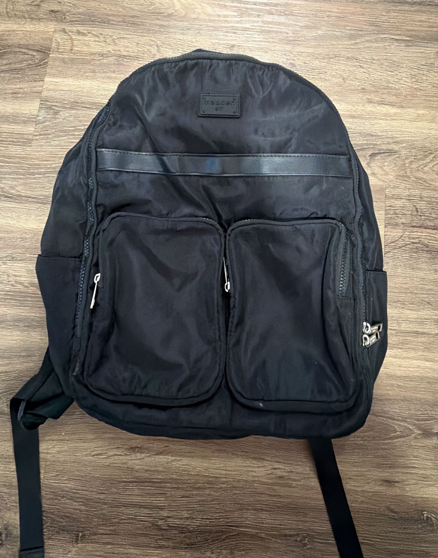 Madden Girl Black Nylon Double Pocket Backpack 2