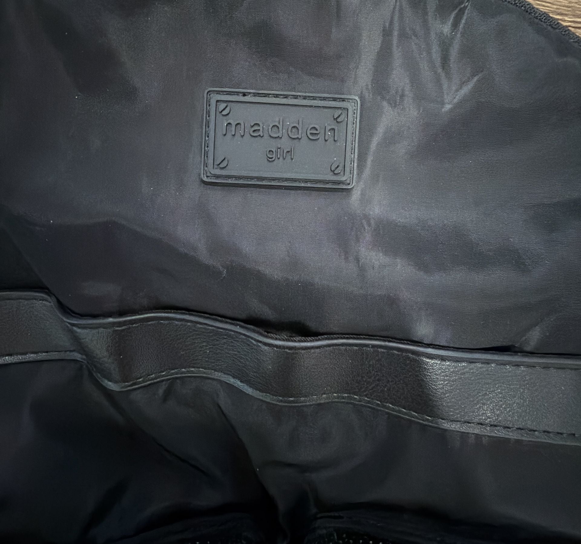 Madden Girl Black Nylon Double Pocket Backpack 3