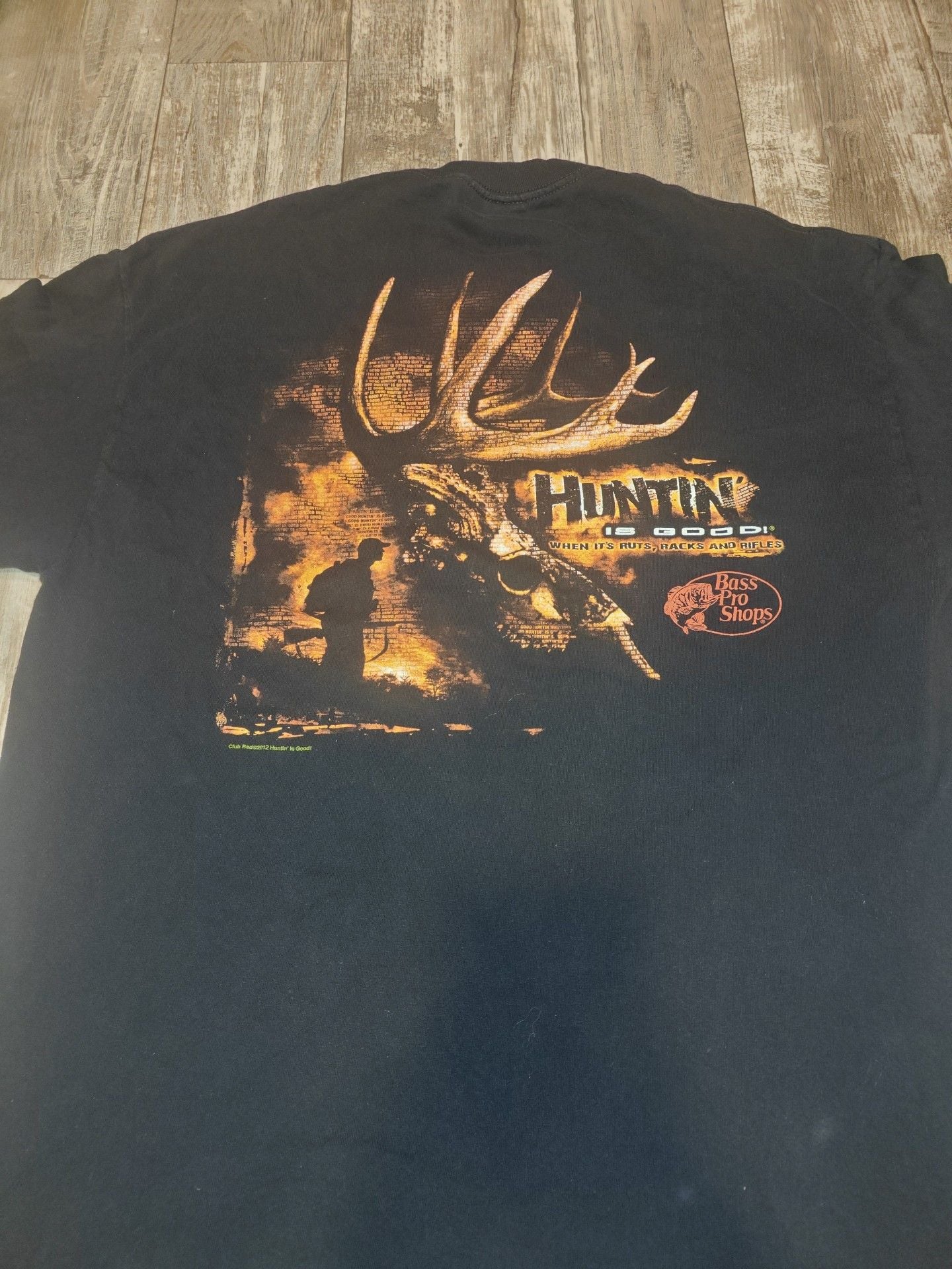 Bass Pro Shops T-Shirt Size XL Black Huntin Is Good Deer Graphic 5