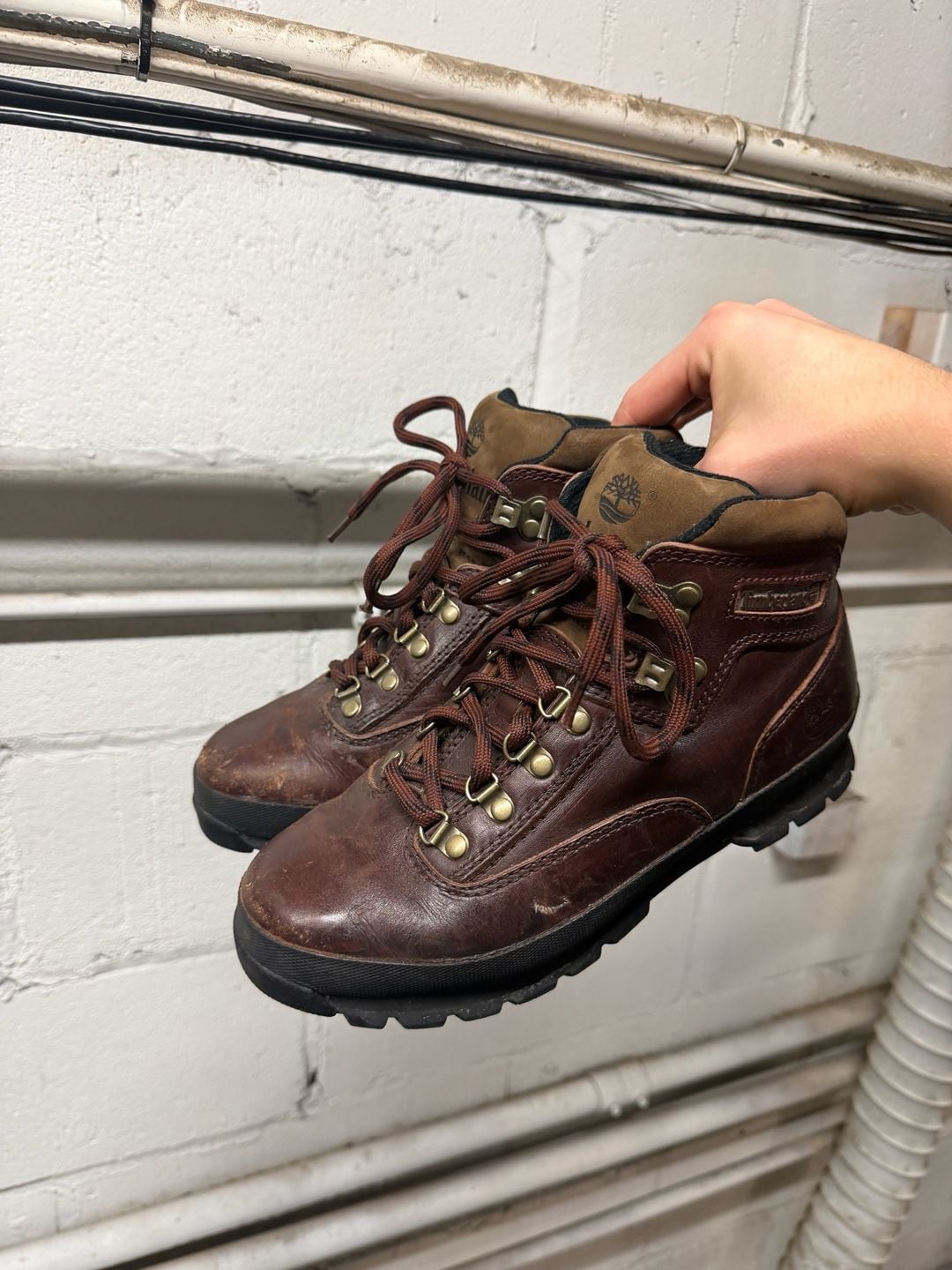 Timberland Euro Hiker Size 9M Brown Leather Boots 2