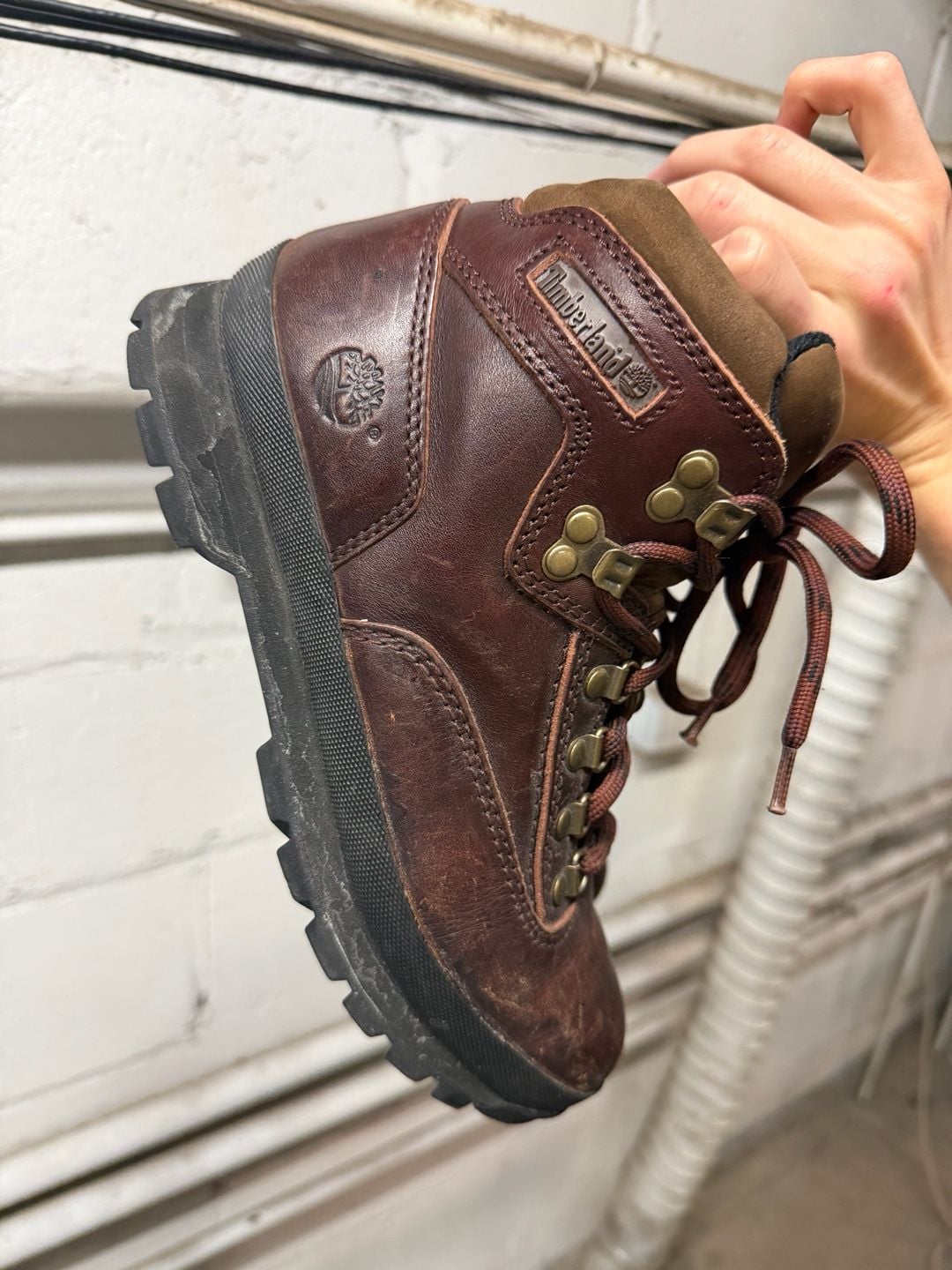 Timberland Euro Hiker Size 9M Brown Leather Boots 4