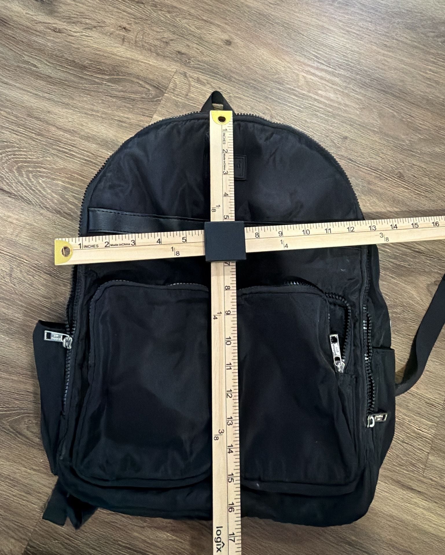Madden Girl Black Nylon Double Pocket Backpack 7