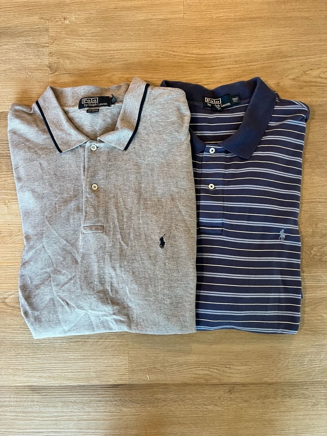 Polo Ralph Lauren, Big & Tall 3XLT Polo Shirt Lot, Navy Striped/Grey, Preppy 2
