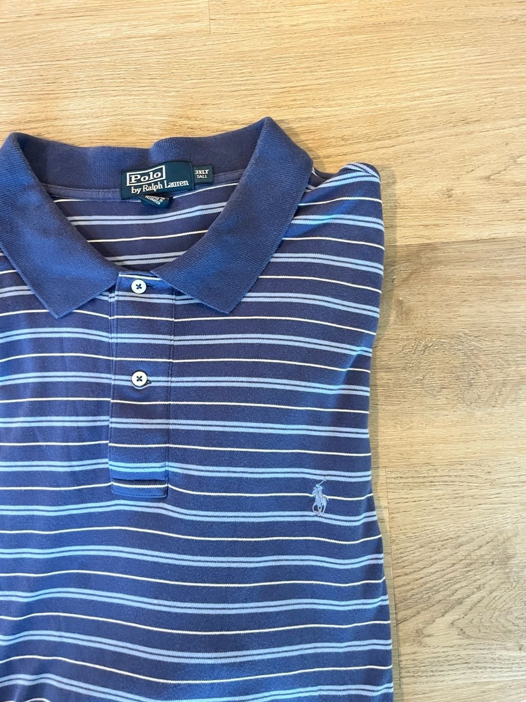 Polo Ralph Lauren, Big & Tall 3XLT Polo Shirt Lot, Navy Striped/Grey, Preppy 6