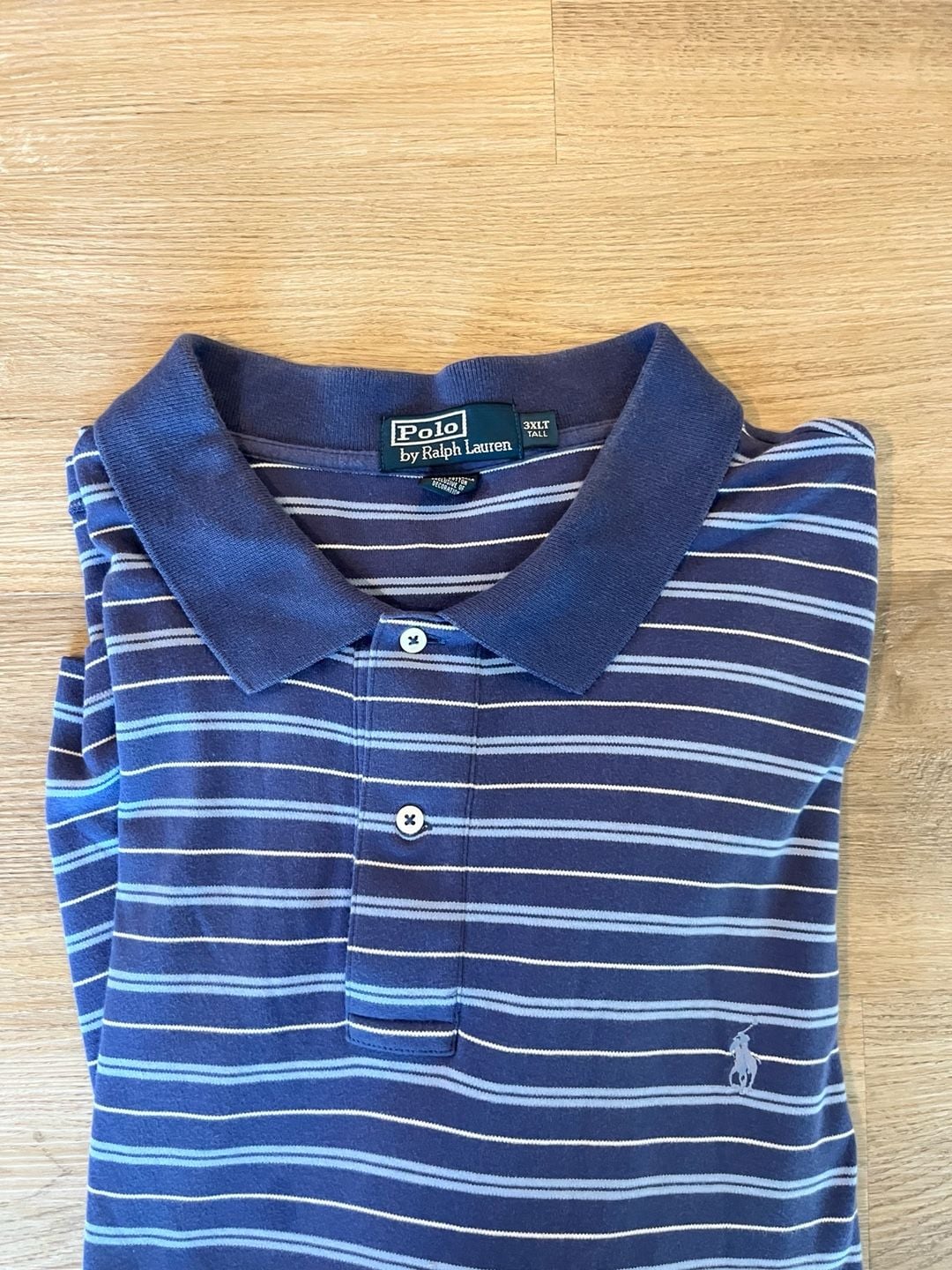 Polo Ralph Lauren, Big & Tall 3XLT Polo Shirt Lot, Navy Striped/Grey, Preppy 8