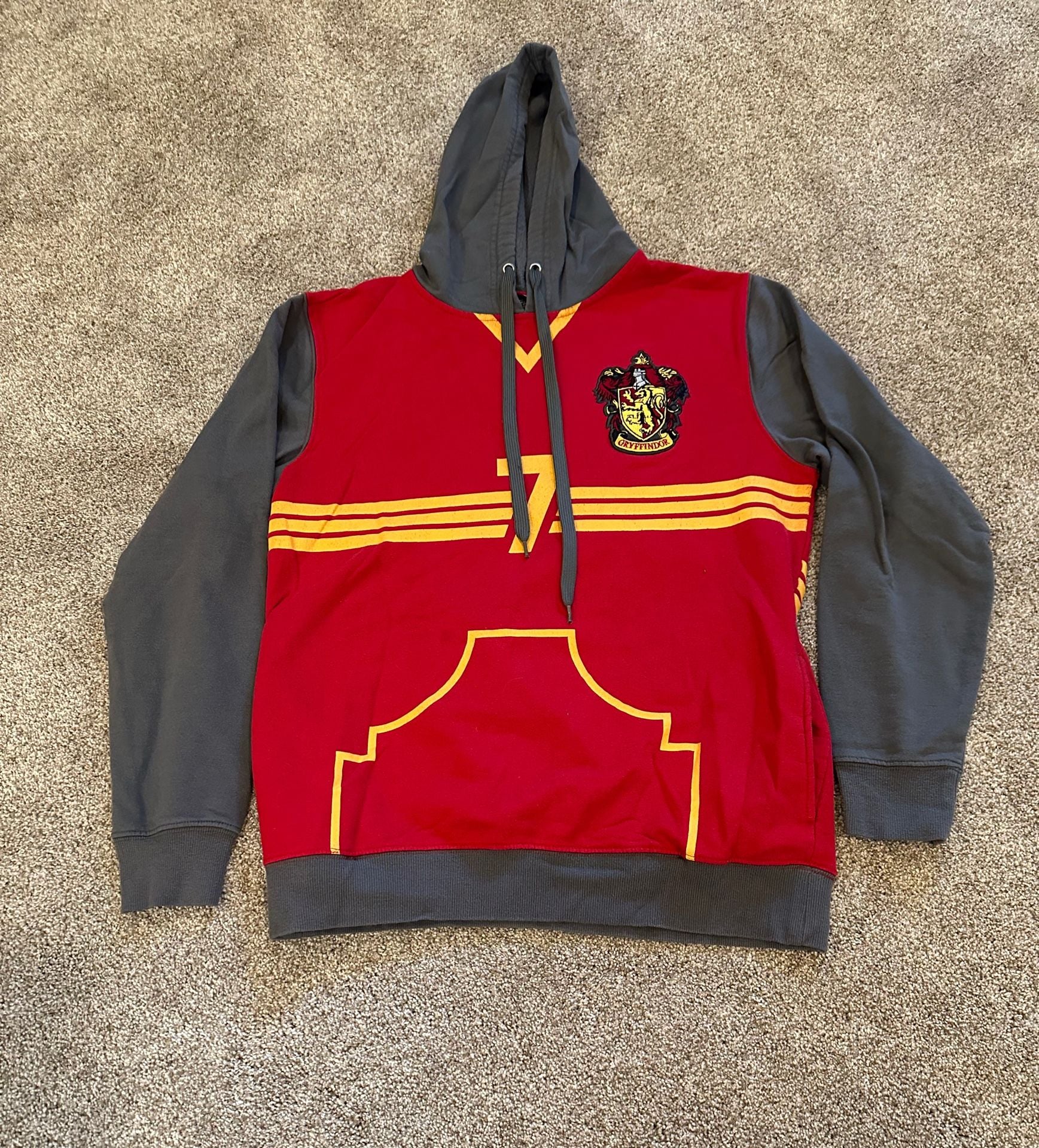 Harry Potter Gryffindor Quidditch Pullover Hoodie Red Gray 2
