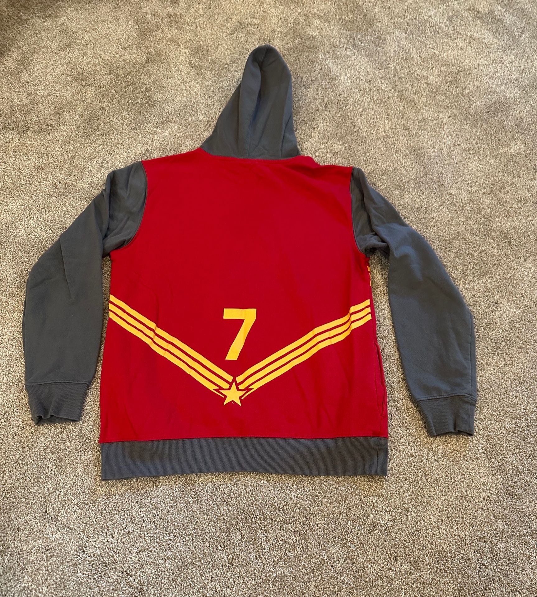 Harry Potter Gryffindor Quidditch Pullover Hoodie Red Gray 3
