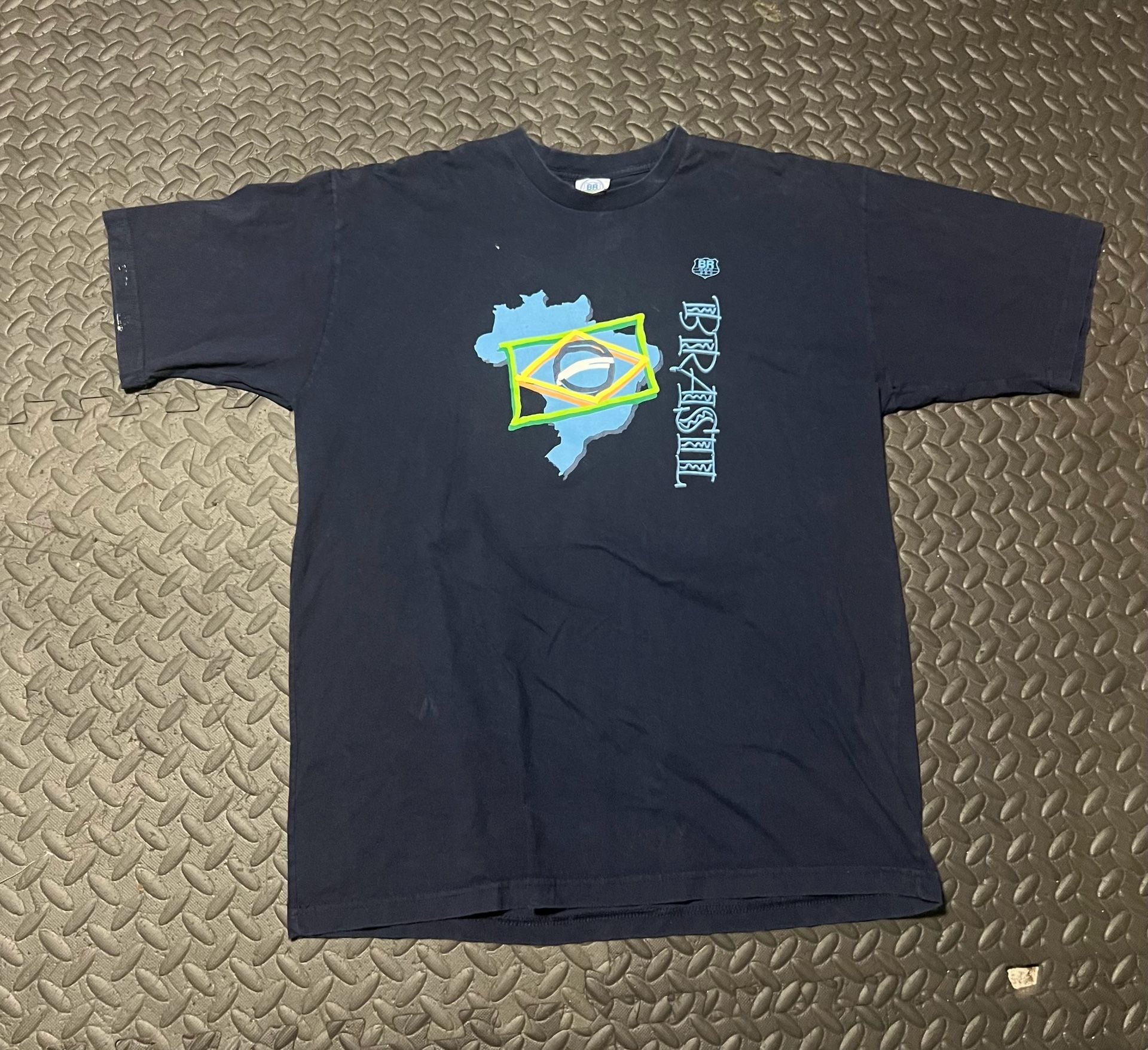 BR 111 T-Shirt Size GG Brasil Graphic Black Cotton 2