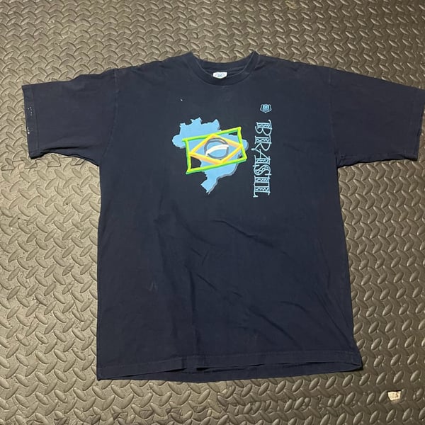BR 111 T-Shirt Size GG Brasil Graphic Black Cotton