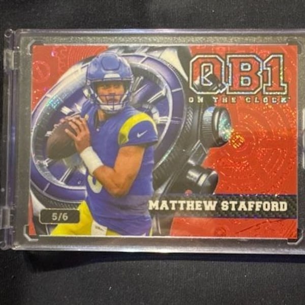 Wild Card Matthew Stafford QB1 On The Clock 5/6 Trading Card