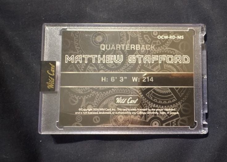 Wild Card Matthew Stafford QB1 On The Clock 5/6 Trading Card 2