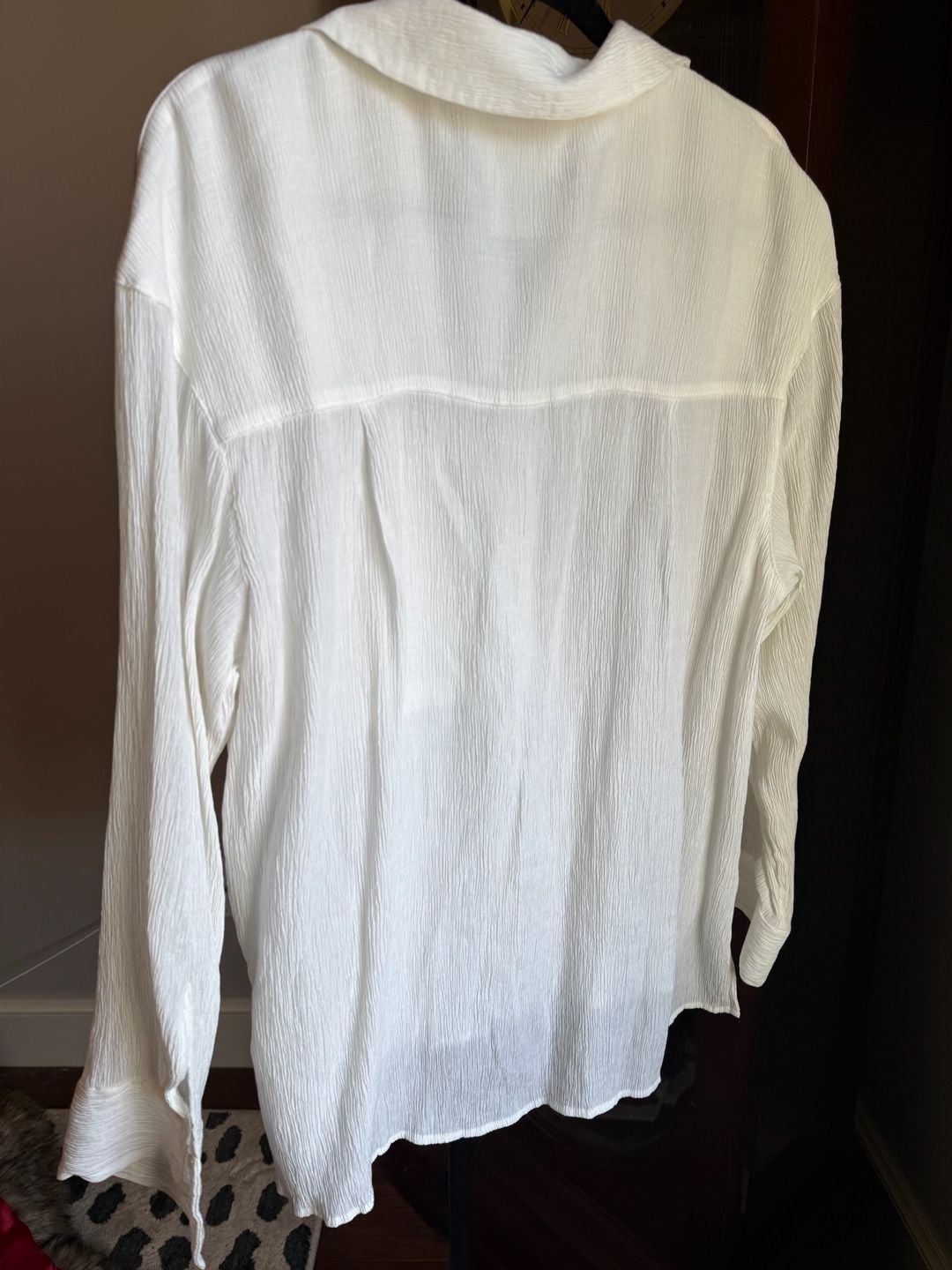 Abercrombie & Fitch Button Down Shirt Size S White Gauze Long Sleeve 3