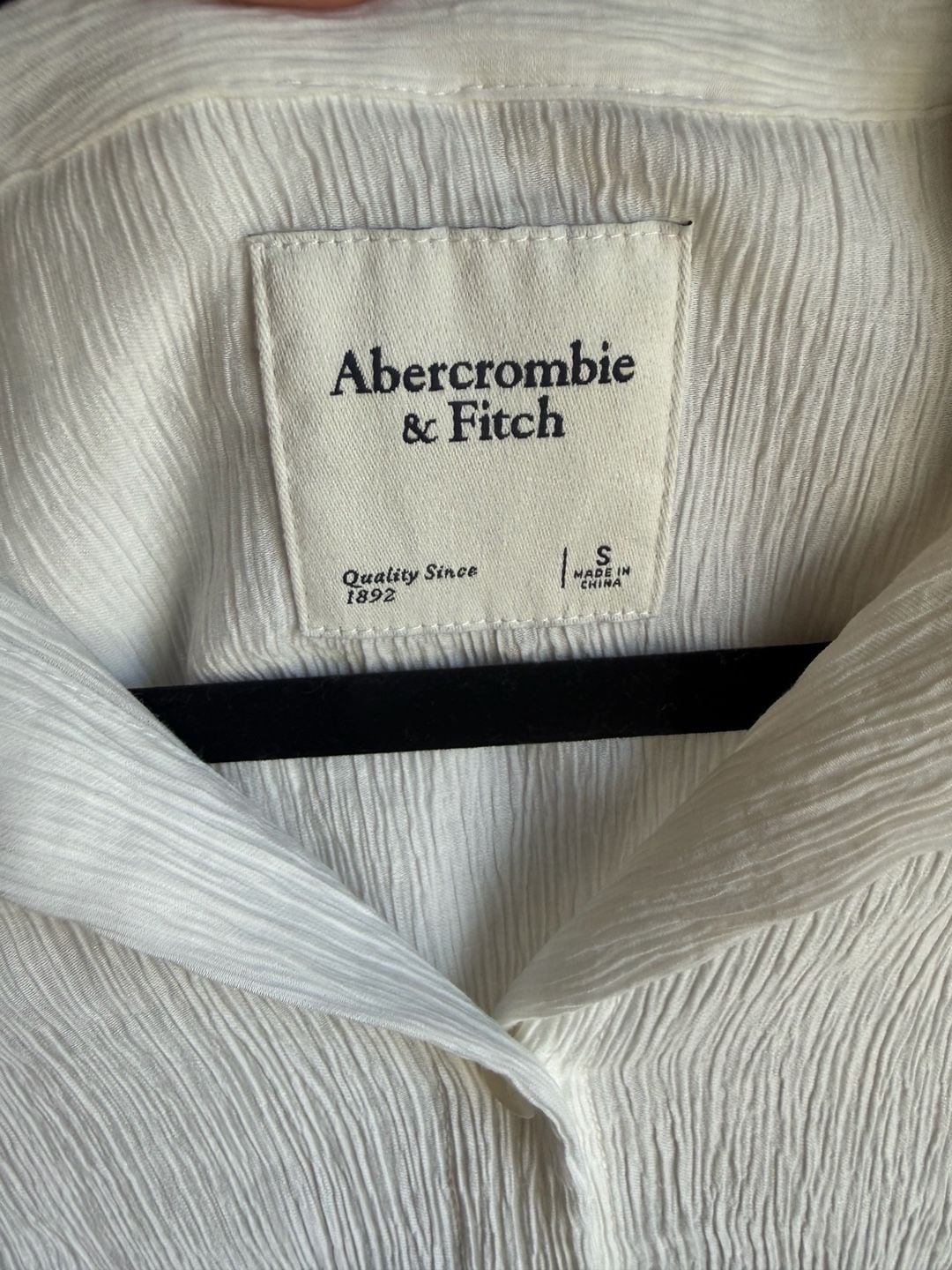 Abercrombie & Fitch Button Down Shirt Size S White Gauze Long Sleeve 4