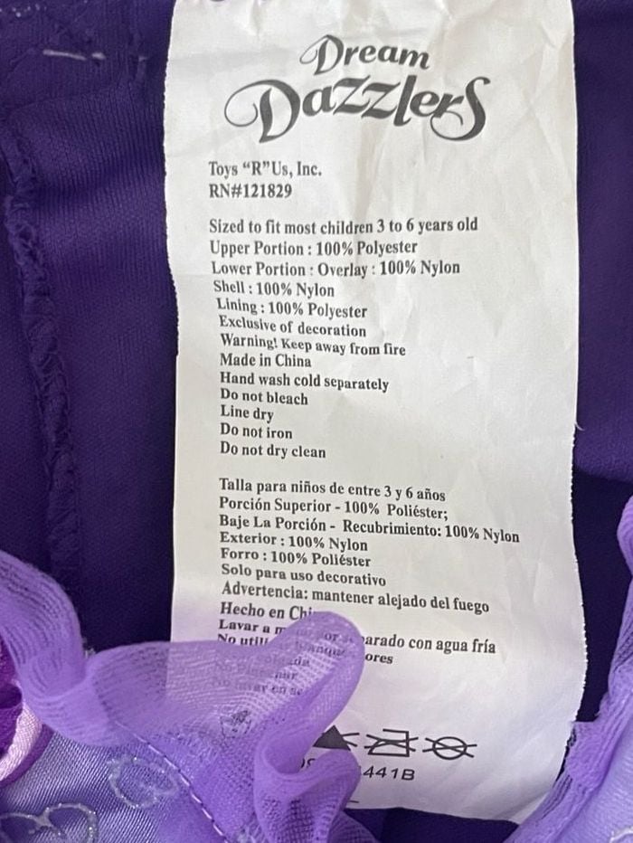 Dream Dazzlers Purple Dress Size 3-6 Years Old Princess Costume 4