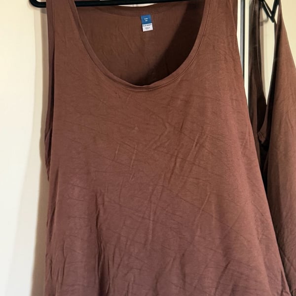 Old Navy Luxe Tank Top Size 4X Brown Scoop Neck Sleeveless