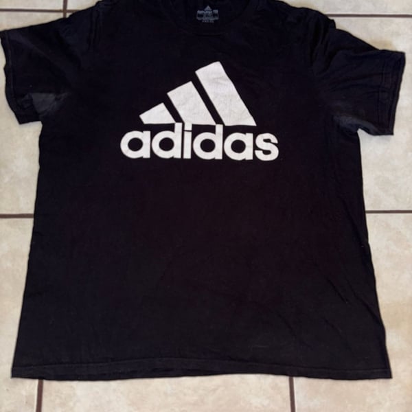 Adidas Amplifier Tee Size XL Black White Logo T-Shirt