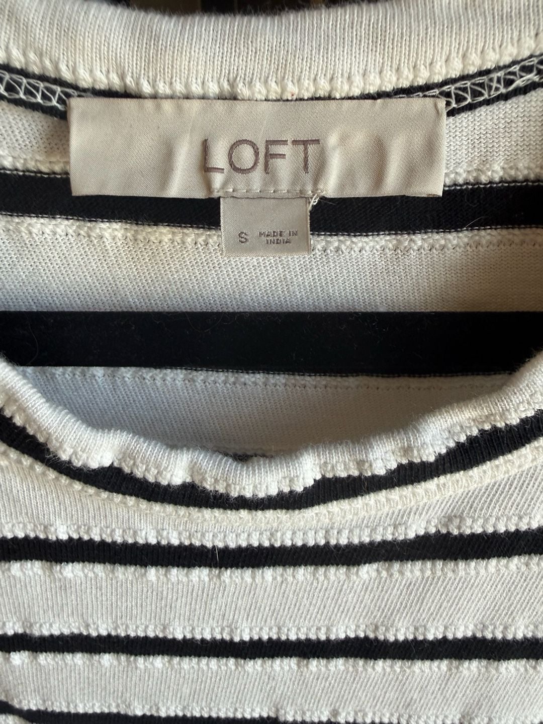 LOFT Striped Midi Dress Size S Black White Ribbed Tank 4