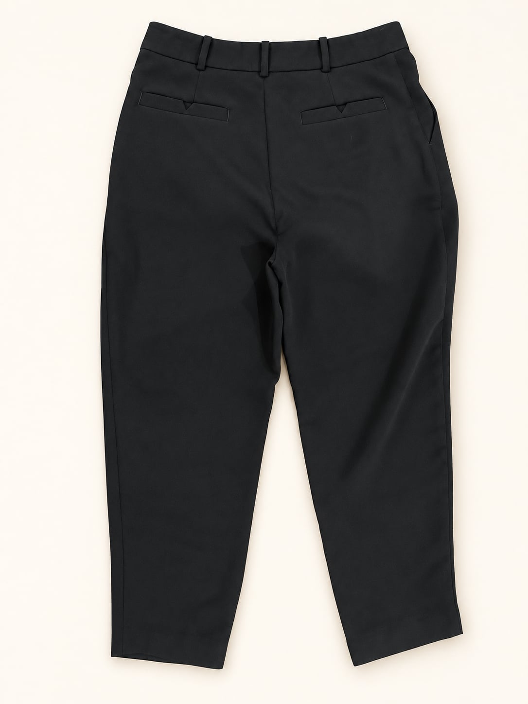 Anthropologie Black High Rise Button Front Pleated Cropped Pants 4 Petite 4