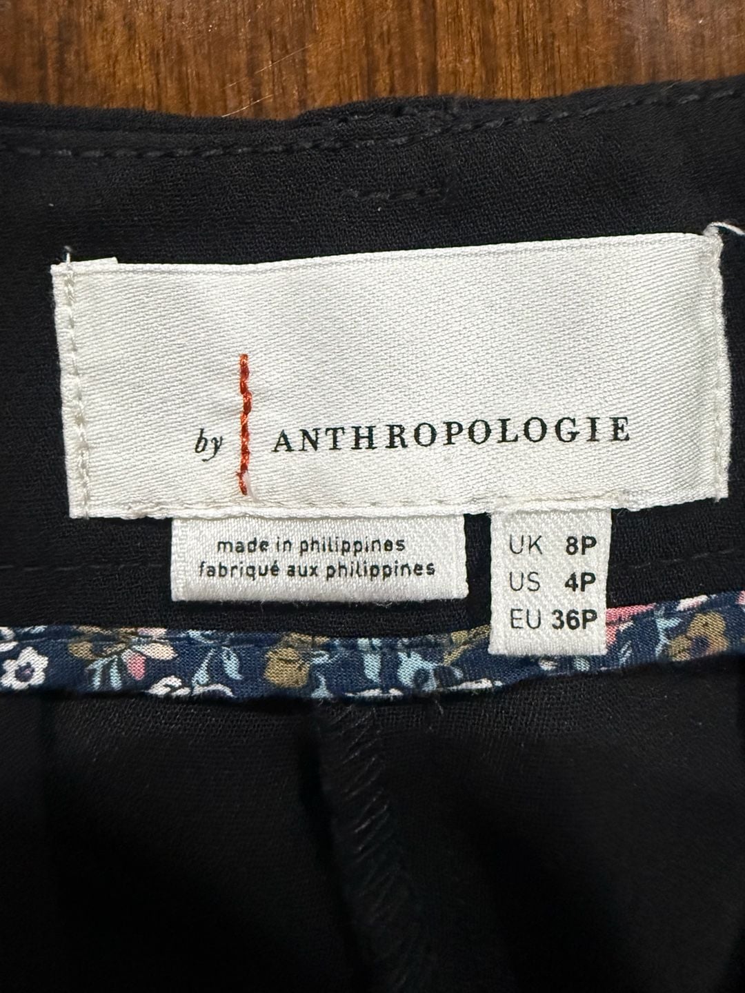 Anthropologie Black High Rise Button Front Pleated Cropped Pants 4 Petite 5