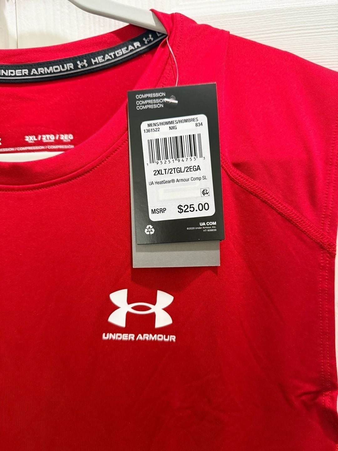 Under Armour Men's HeatGear Armour Compression Sleeveless Shirt Red 1361522 2XLT 4