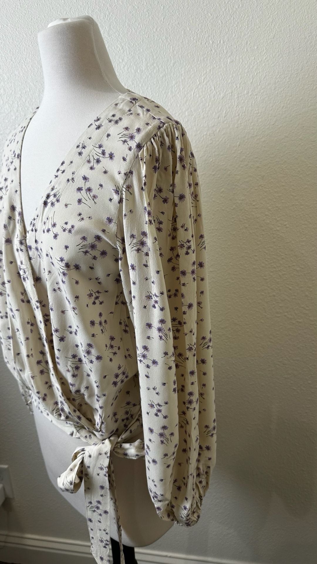 American Eagle Floral Faux Wrap Top Small 4