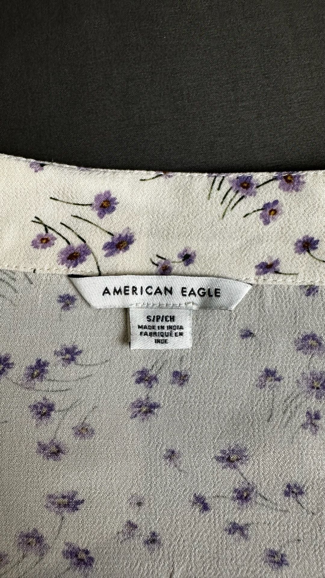 American Eagle Floral Faux Wrap Top Small 5