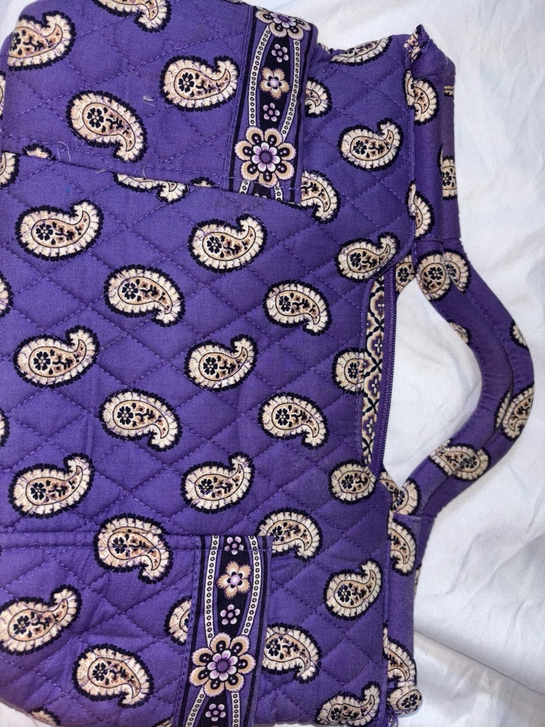 Vera Bradley Gabby Simply Violet Purple Paisley Satchel Handbag 1