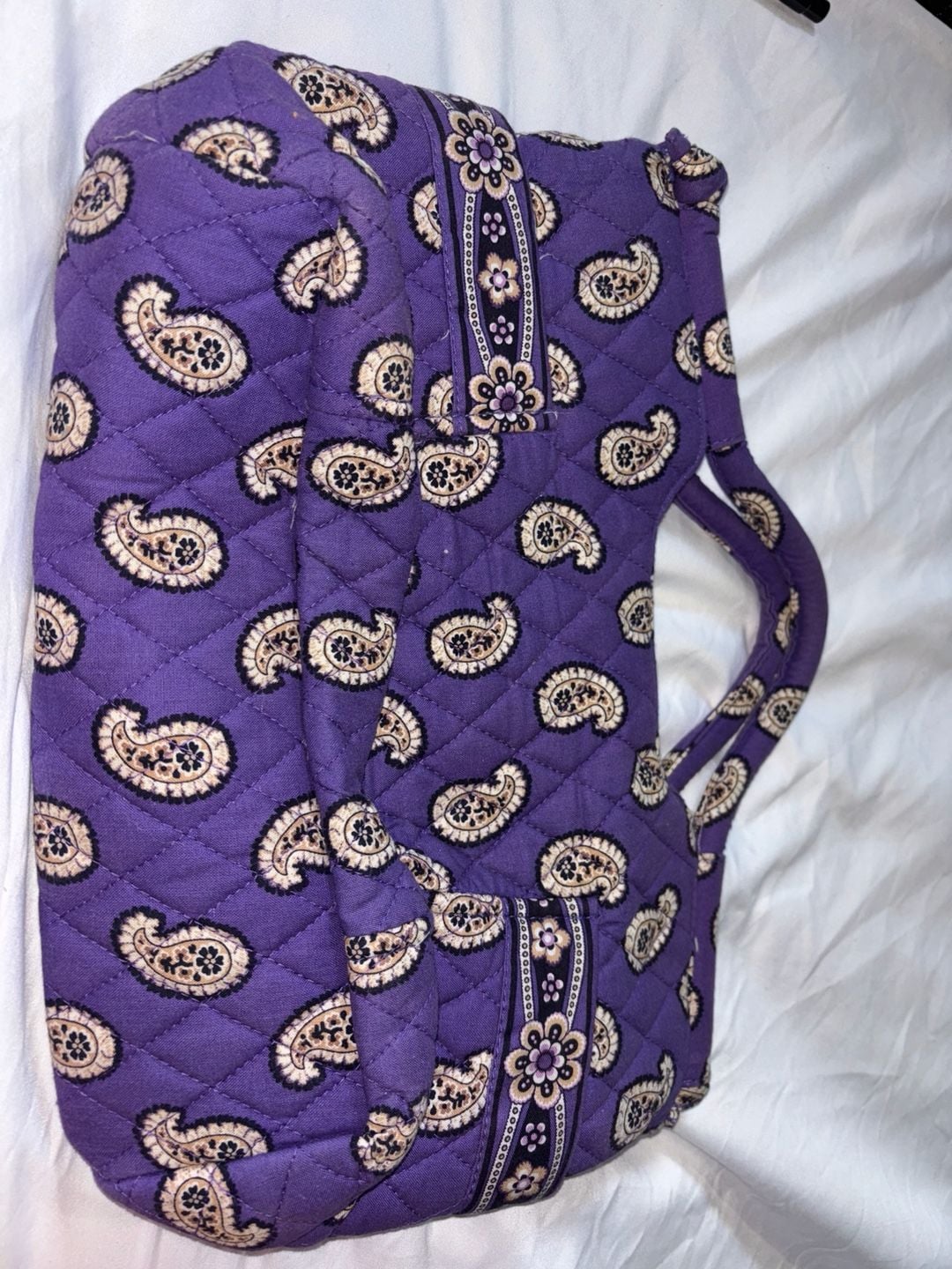 Vera Bradley Gabby Simply Violet Purple Paisley Satchel Handbag 2