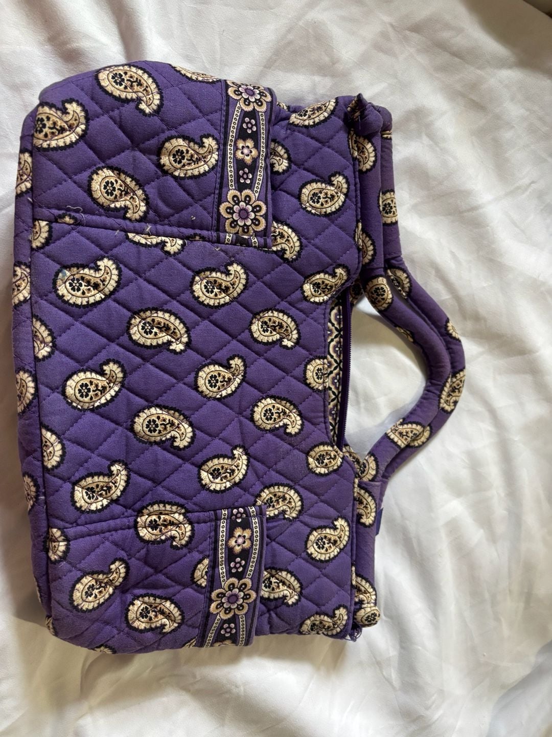 Vera Bradley Gabby Simply Violet Purple Paisley Satchel Handbag 5