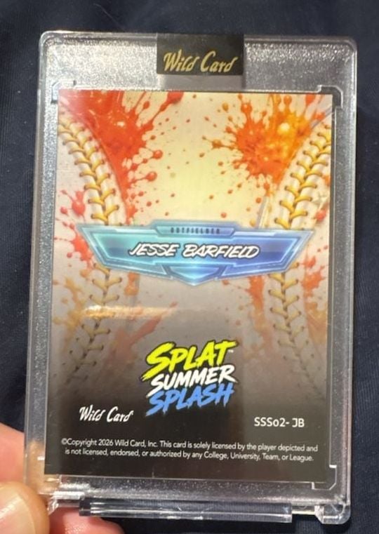 Wild Card Jesse Barfield Splat Summer Splash 3/5 Baseball Card 2