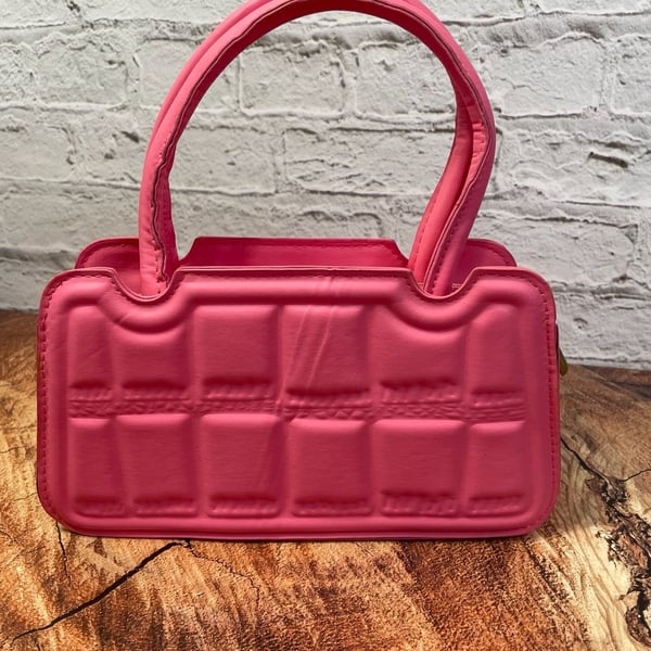 Unbranded Pink Quilted Handbag Shoulder Bag Crossbody