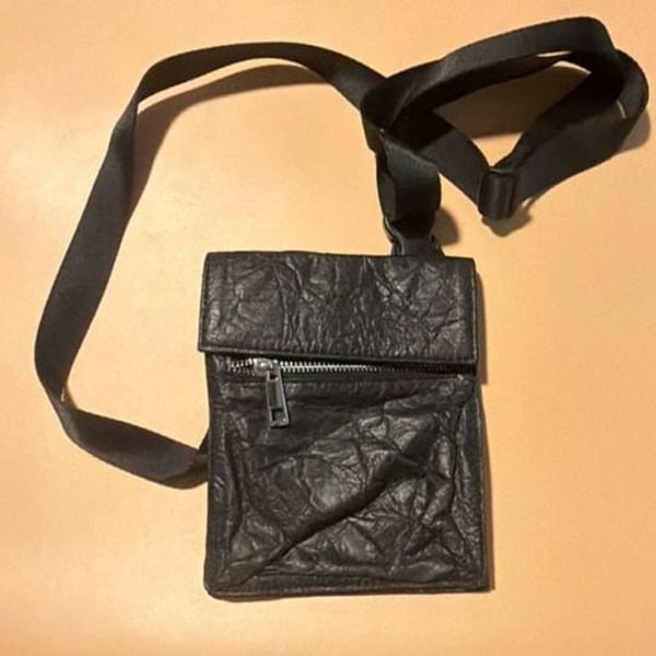 Zara Leather Black Crossbody Bag