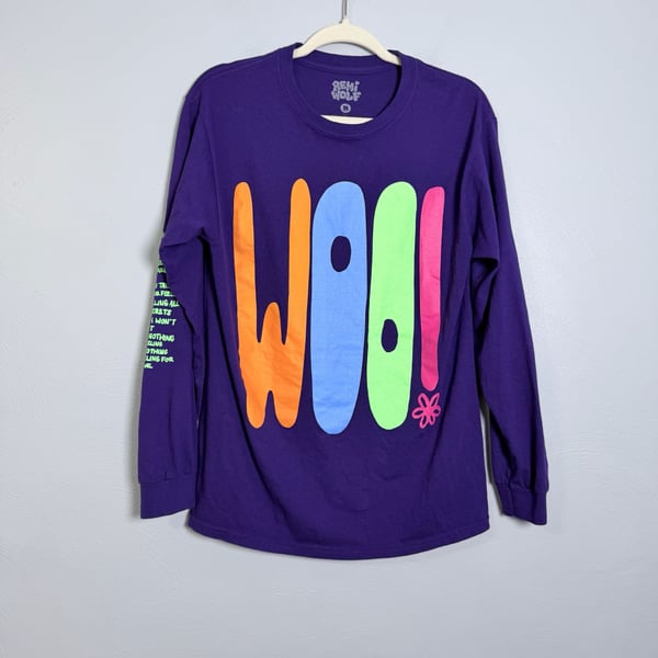 Remi Wolf Woo! Long Sleeve Shirt Size M Purple Graphic Tee