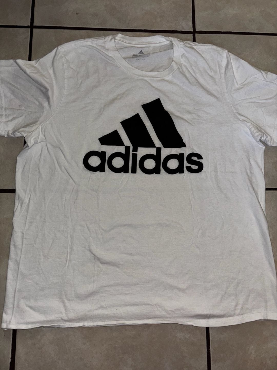 Adidas Amplifier Tee Size XL/TG White Black Logo T-Shirt 2