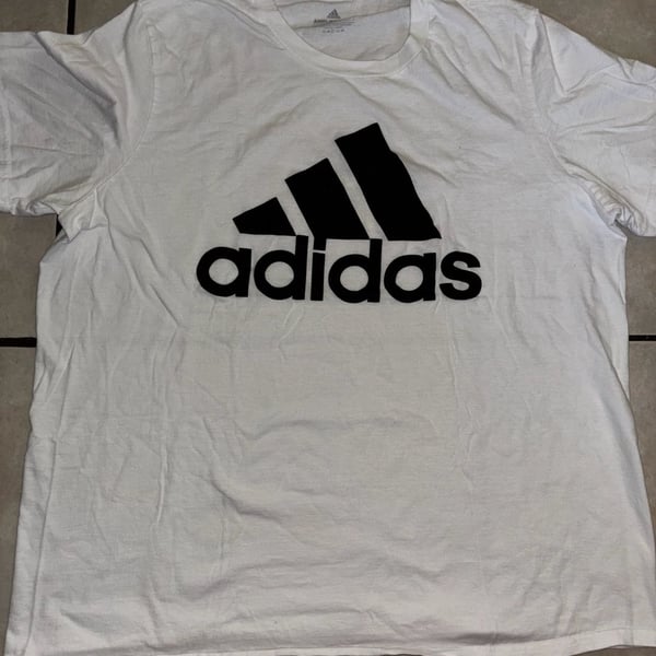 Adidas Amplifier Tee Size XL/TG White Black Logo T-Shirt