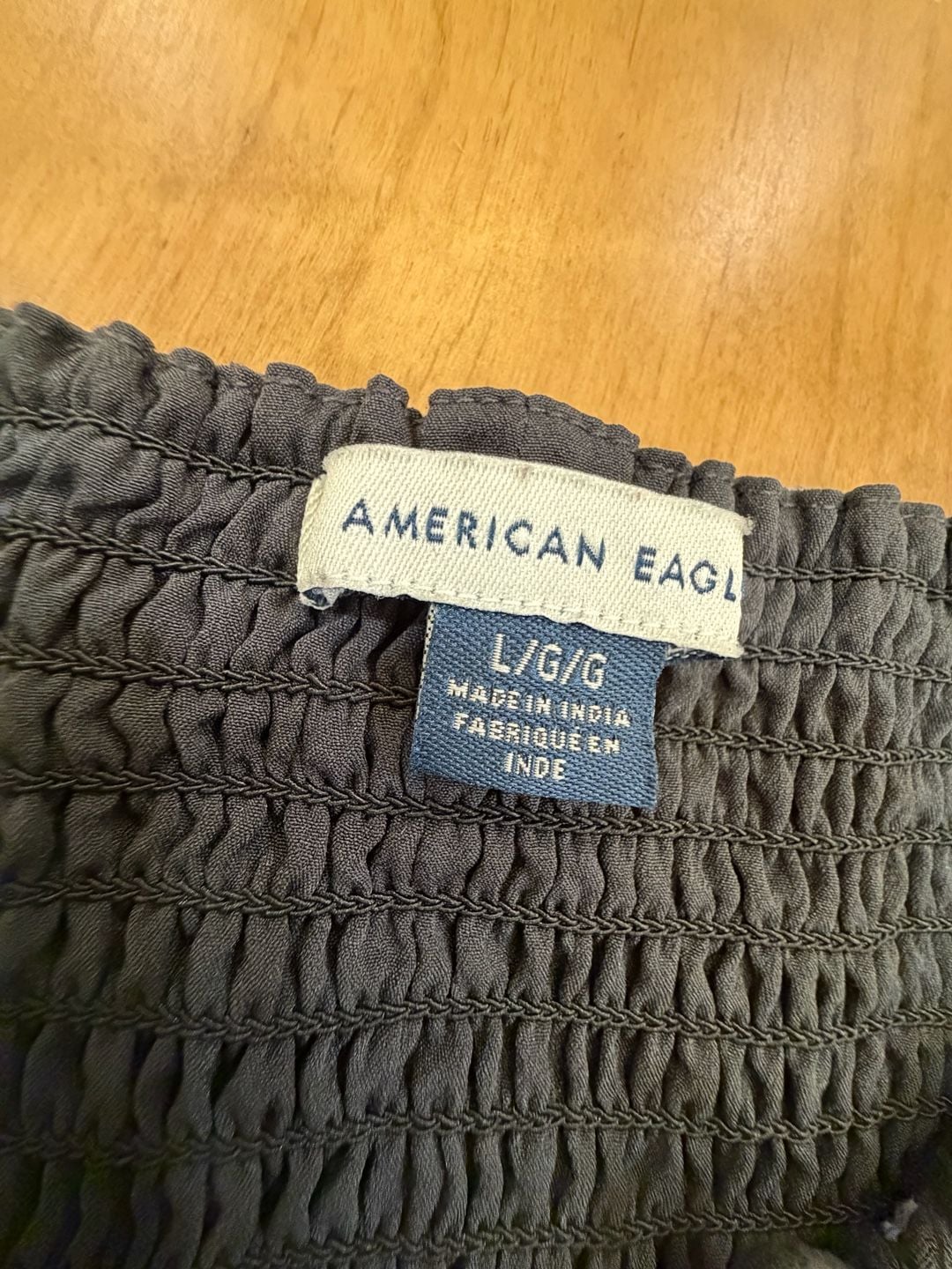 American Eagle Floral Smocked Mini Dress Size L Black 3
