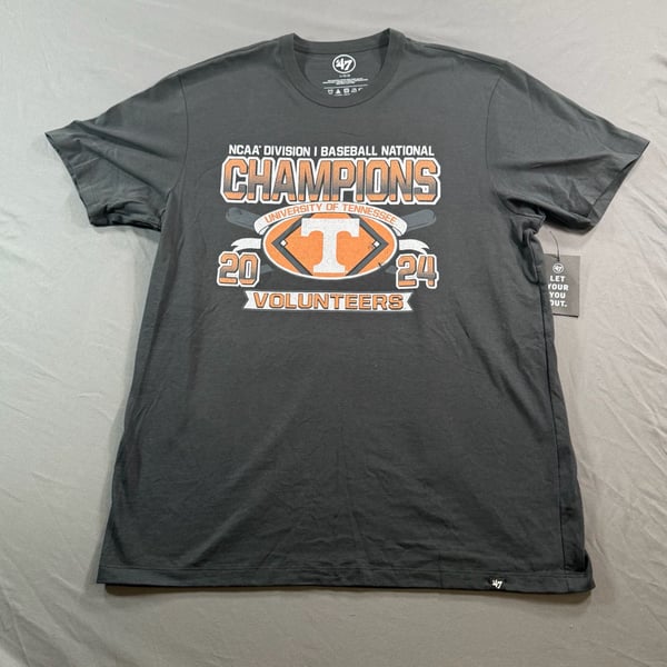 47 Tennessee Volunteers 2024 NCAA Baseball National Champions Shirt L NWT