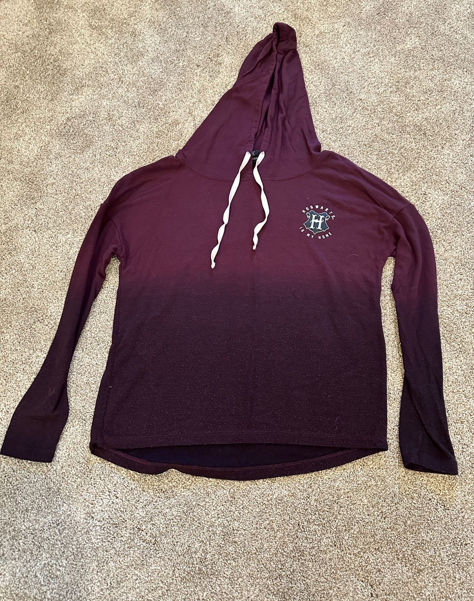 Harry Potter Hogwarts Hoodie Size L Purple Ombre 2