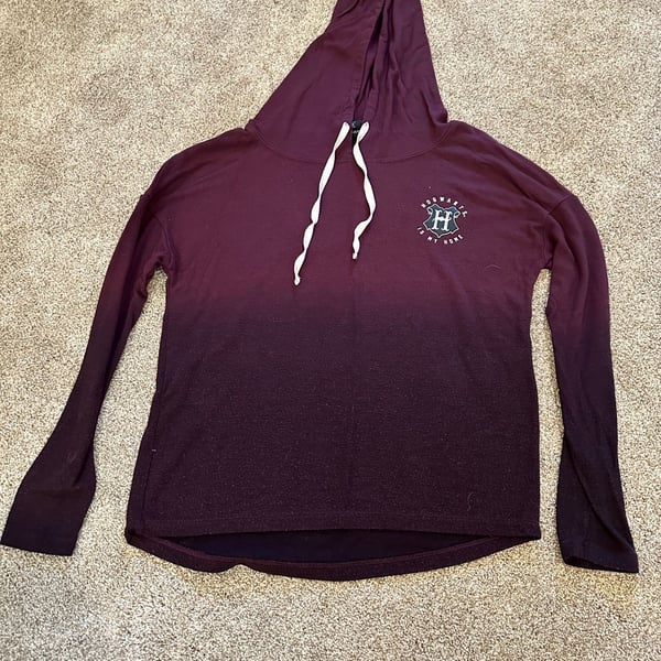 Harry Potter Hogwarts Hoodie Size L Purple Ombre