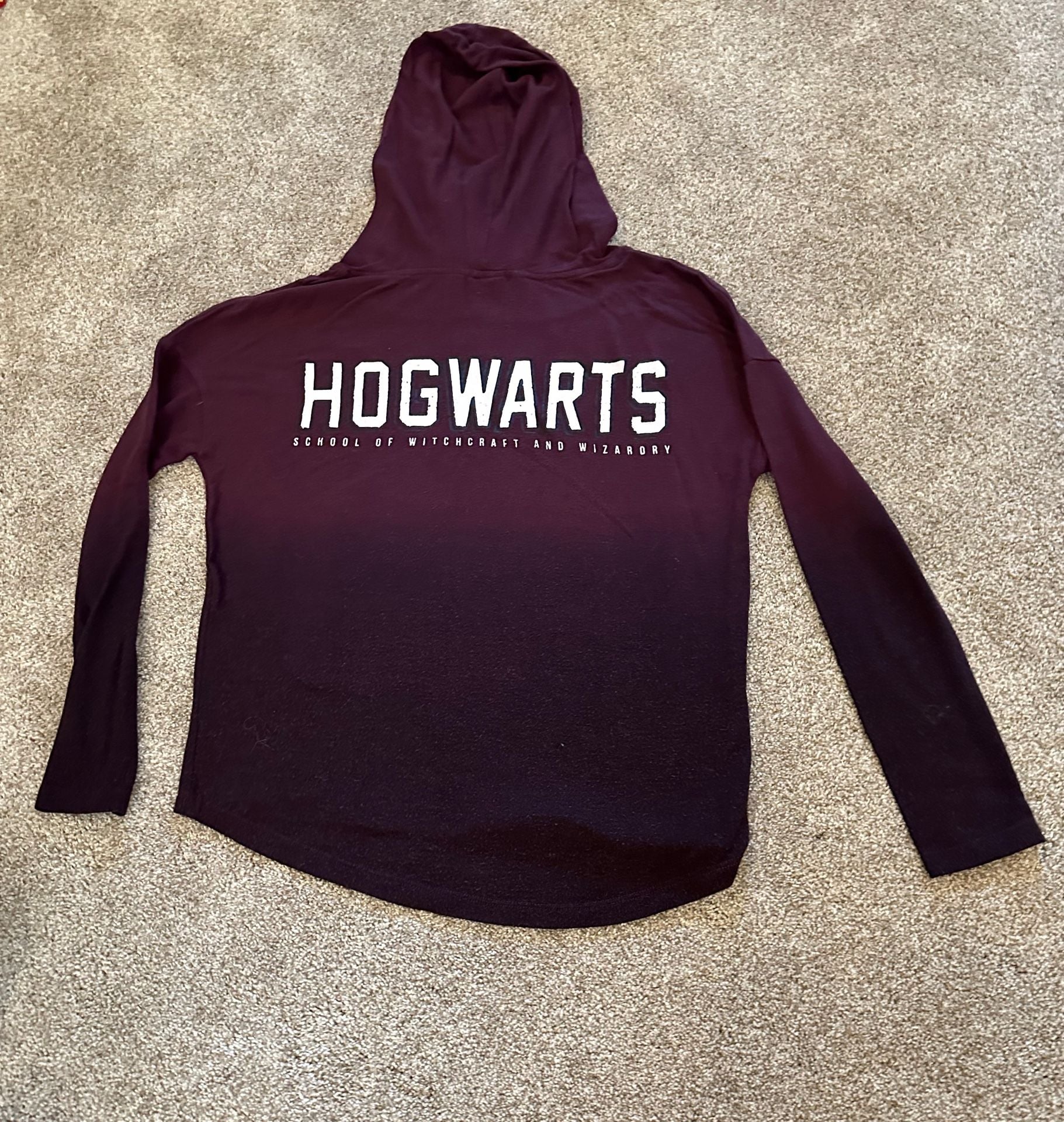 Harry Potter Hogwarts Hoodie Size L Purple Ombre 3