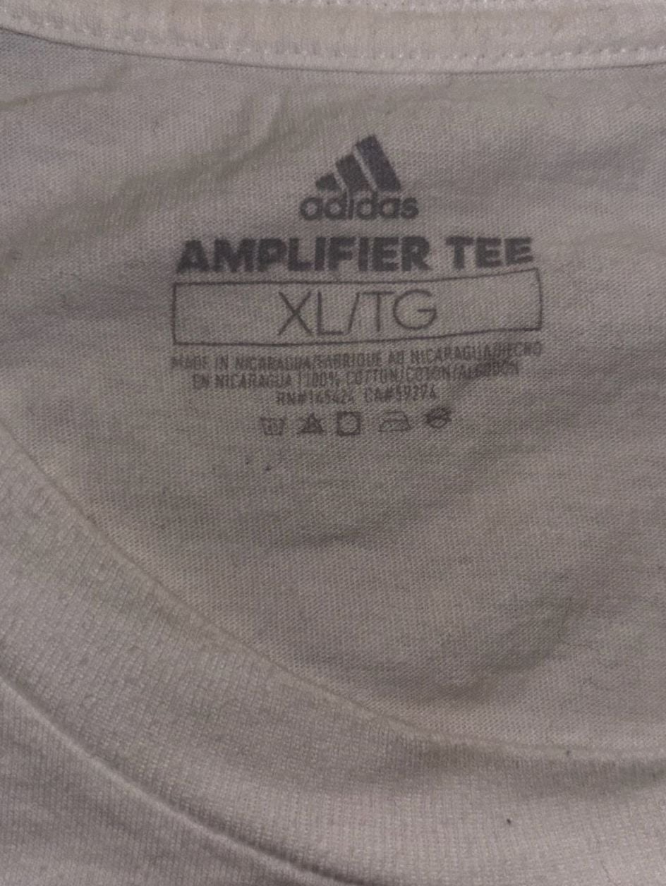 Adidas Amplifier Tee Size XL/TG White Black Logo T-Shirt 4